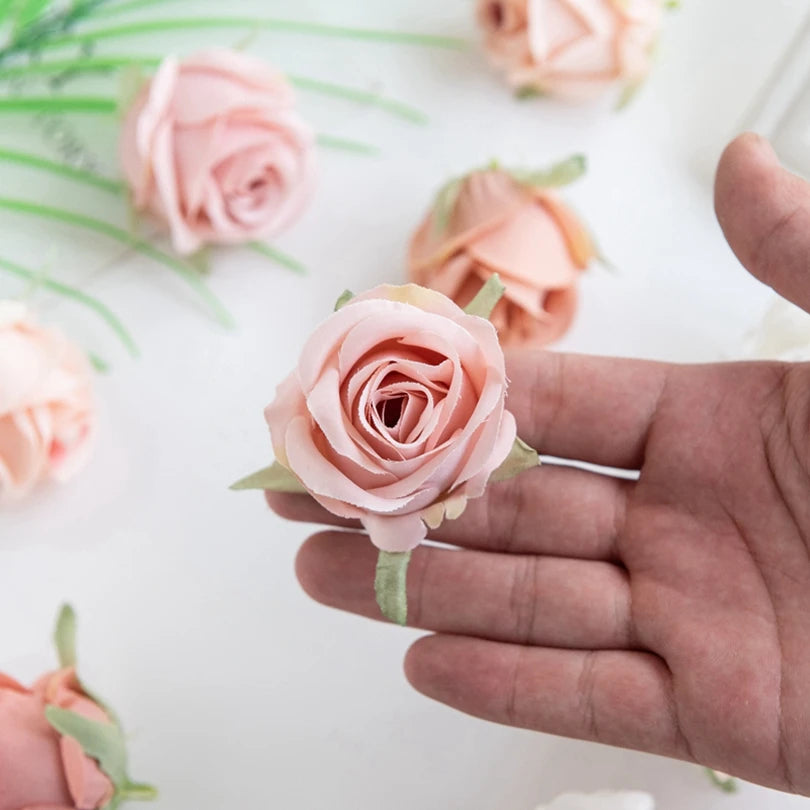 Elegant Silk Rose Heads