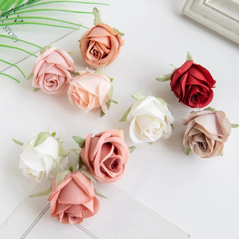 Elegant Silk Rose Heads
