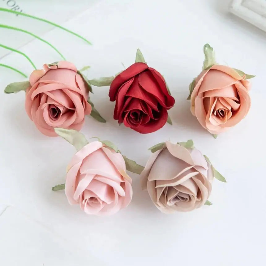 Elegant Silk Rose Heads
