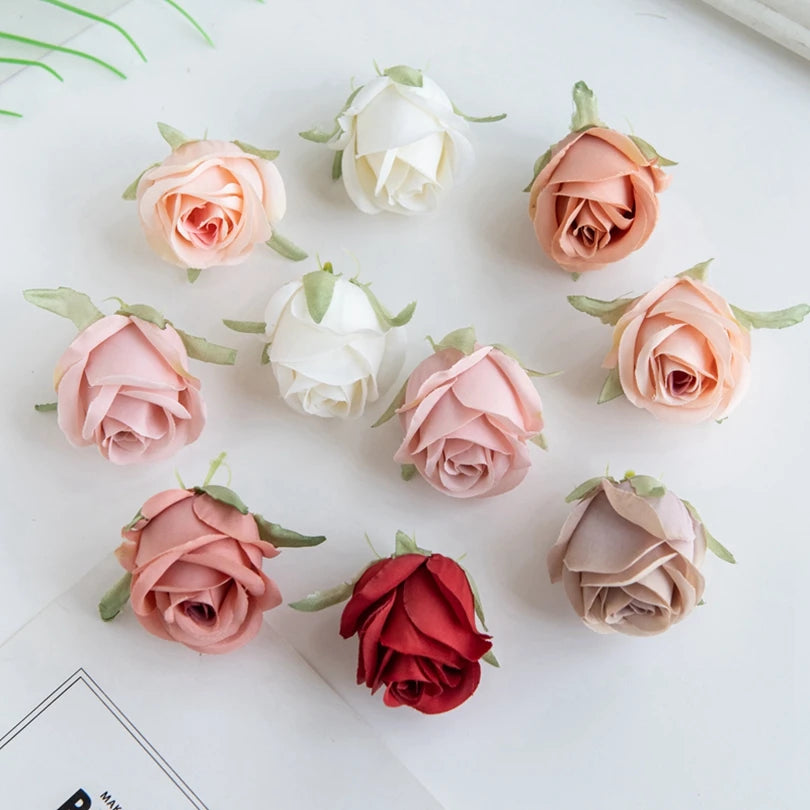 Elegant Silk Rose Heads