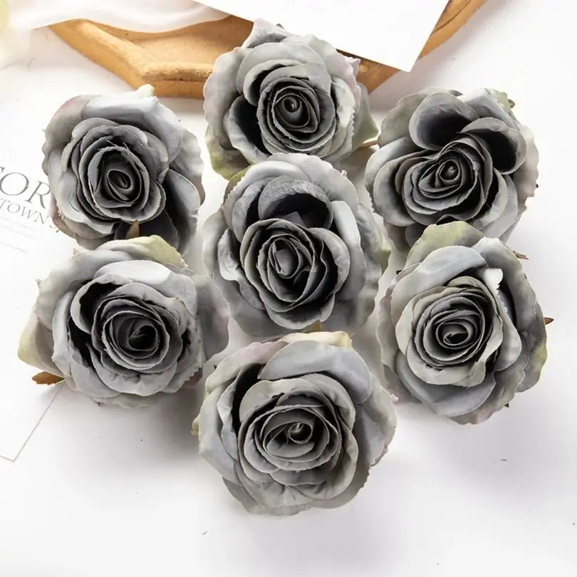 Elegant Silk Rose Heads