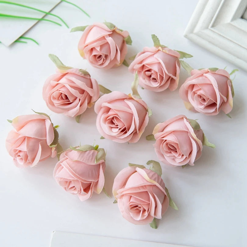 Elegant Silk Rose Heads