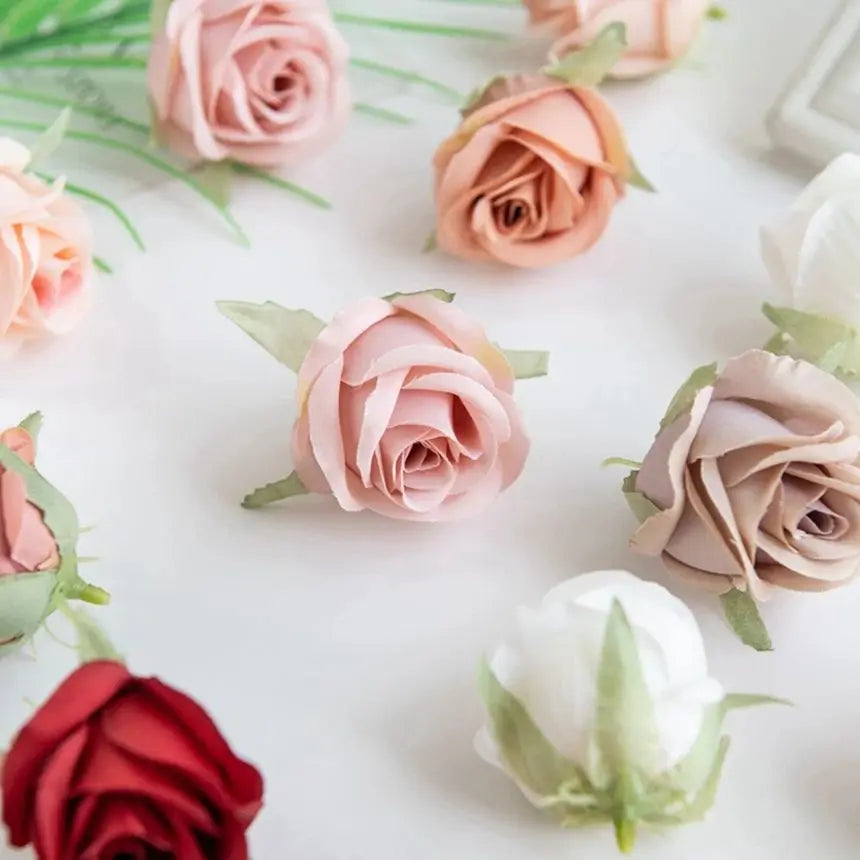 Elegant Silk Rose Heads
