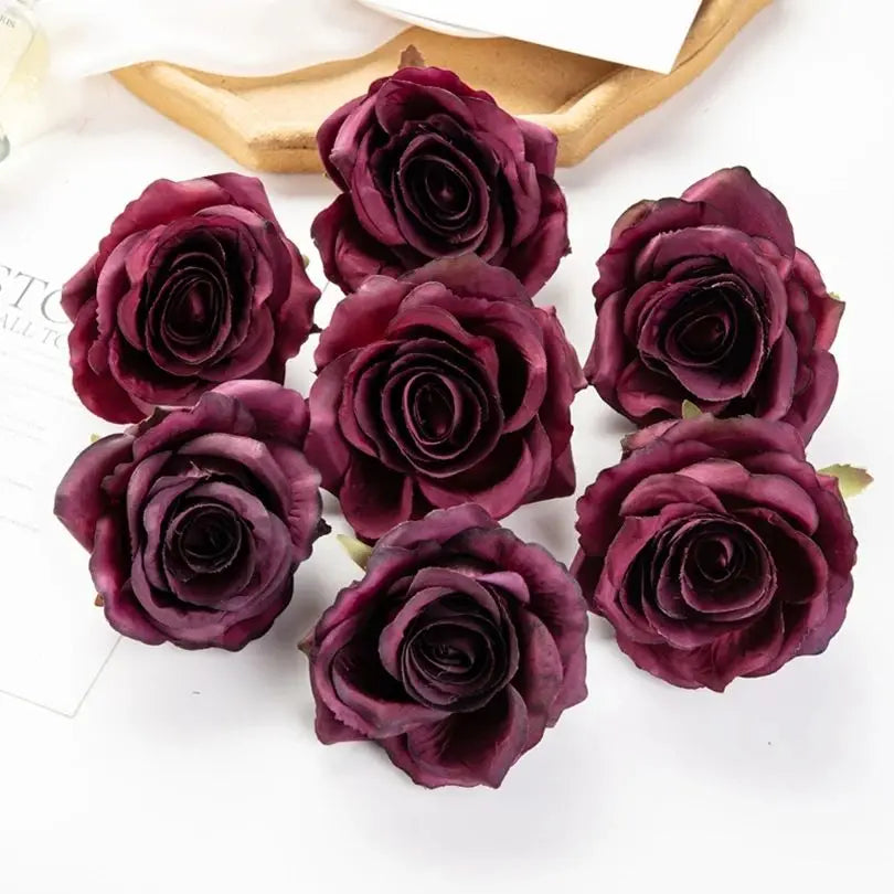 Elegant Silk Rose Heads