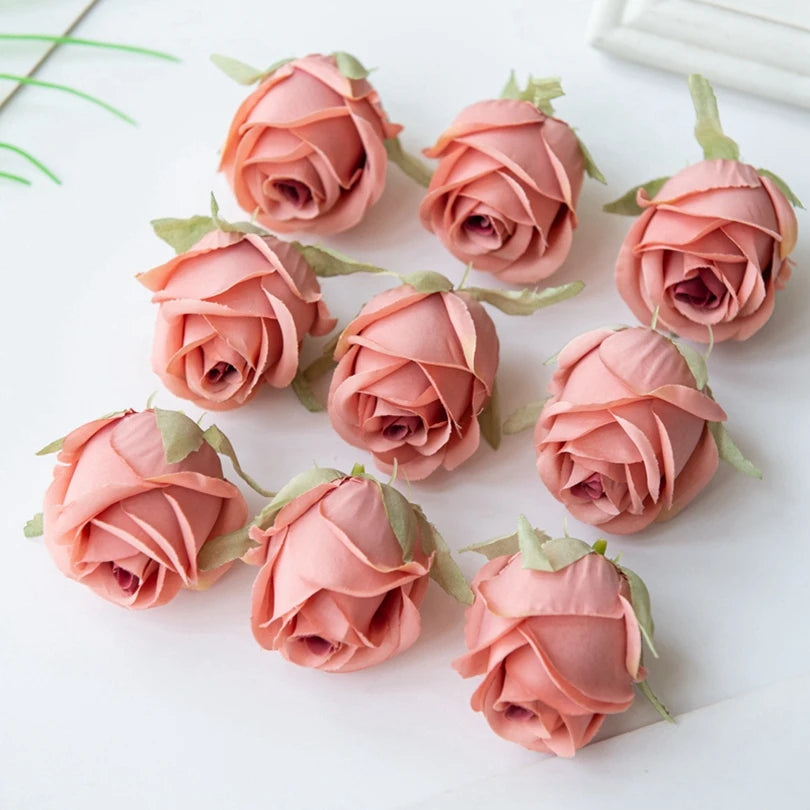 Elegant Silk Rose Heads