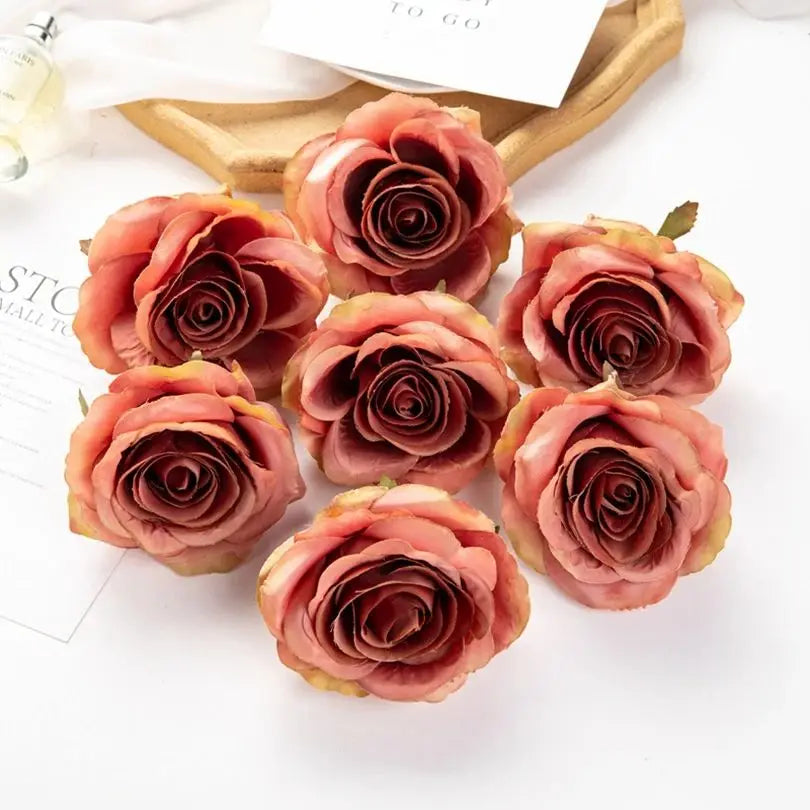 Elegant Silk Rose Heads