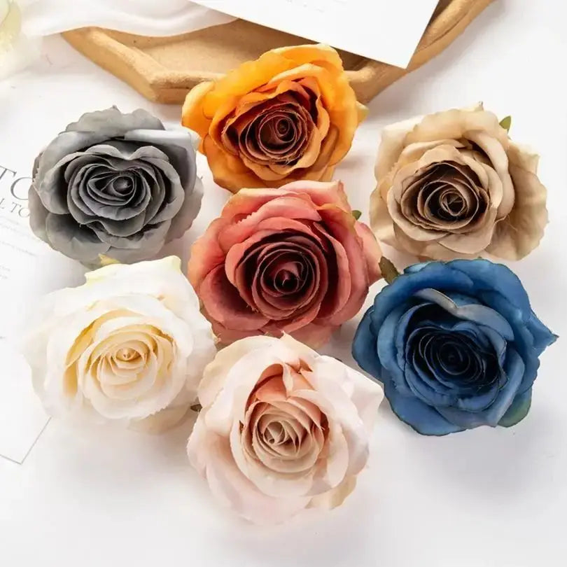 Elegant Silk Rose Heads
