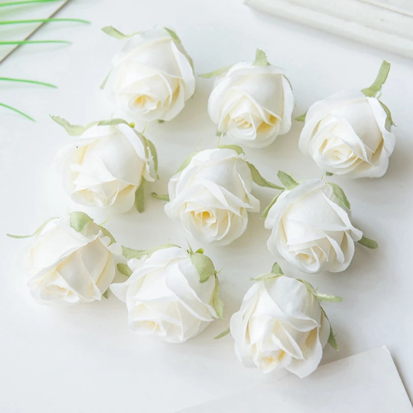 Elegant Silk Rose Heads