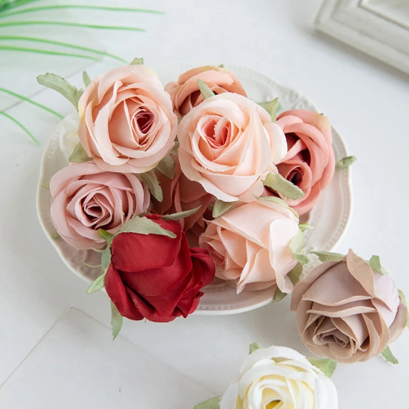 Elegant Silk Rose Heads