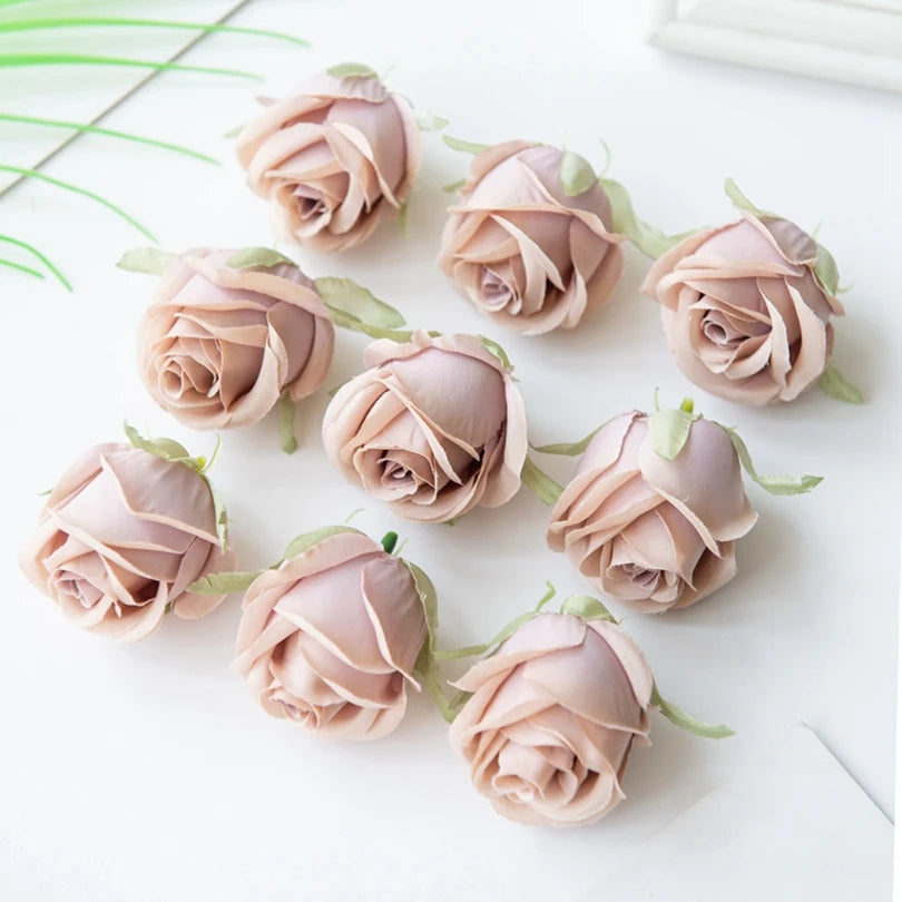 Elegant Silk Rose Heads