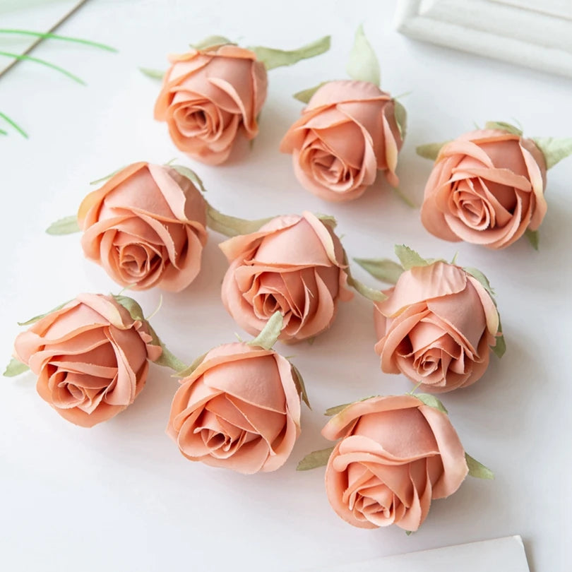 Elegant Silk Rose Heads