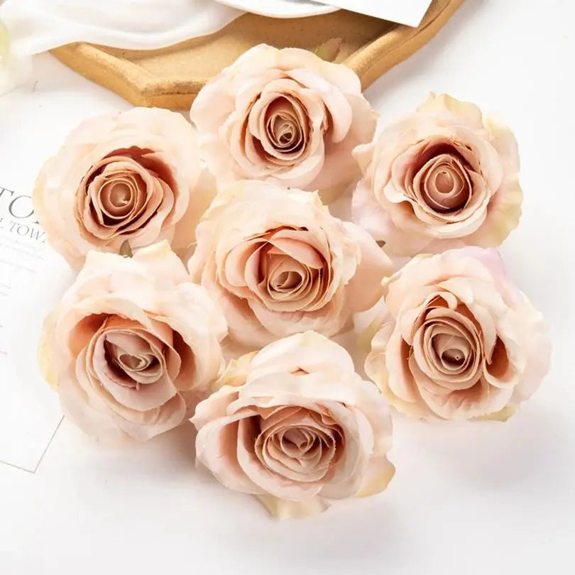 Elegant Silk Rose Heads