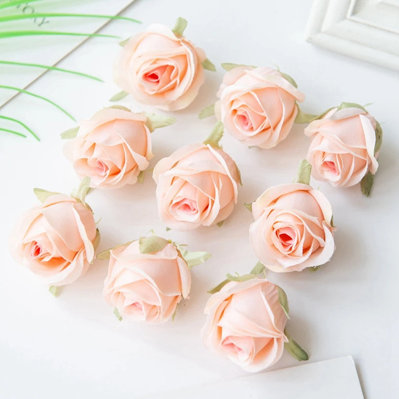 Elegant Silk Rose Heads