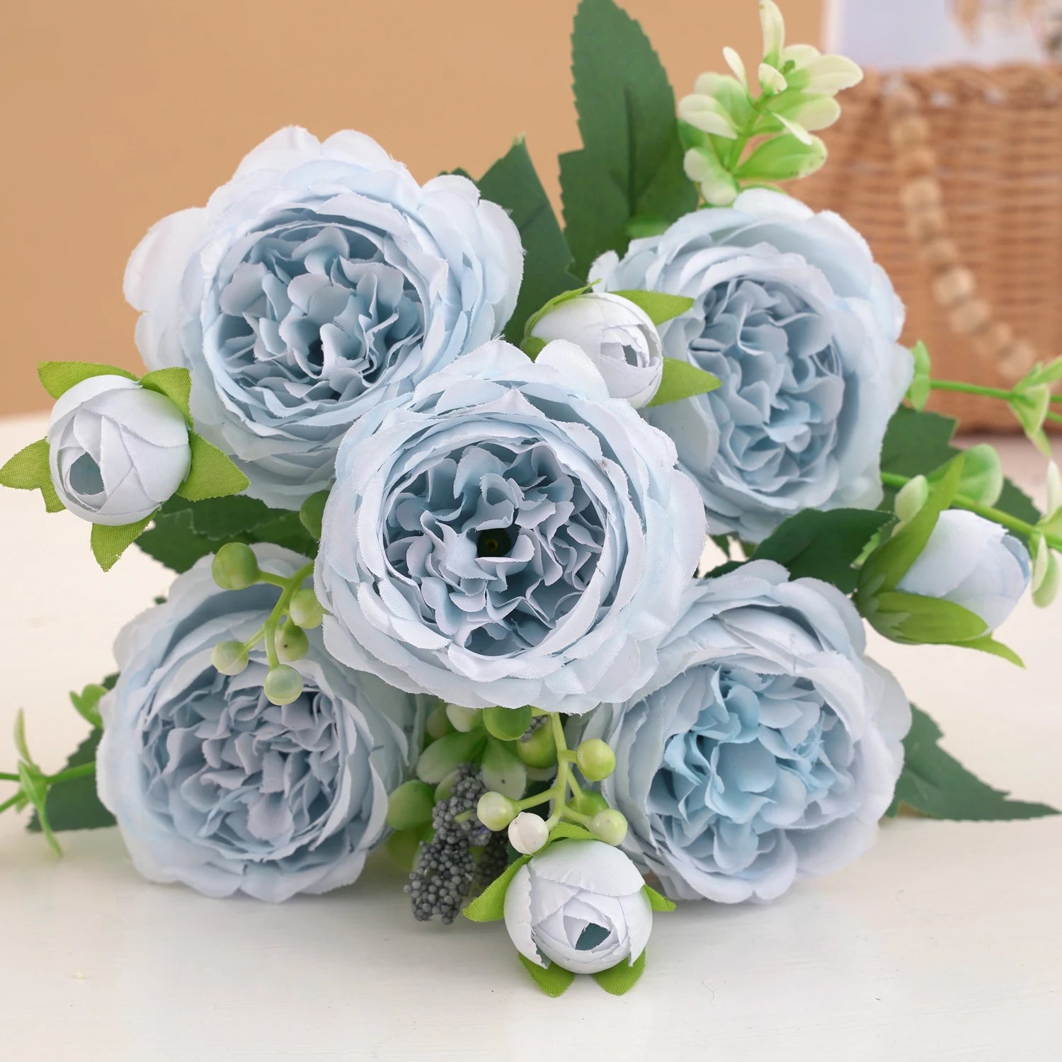 BlushBloom Peony Silk Bouquet