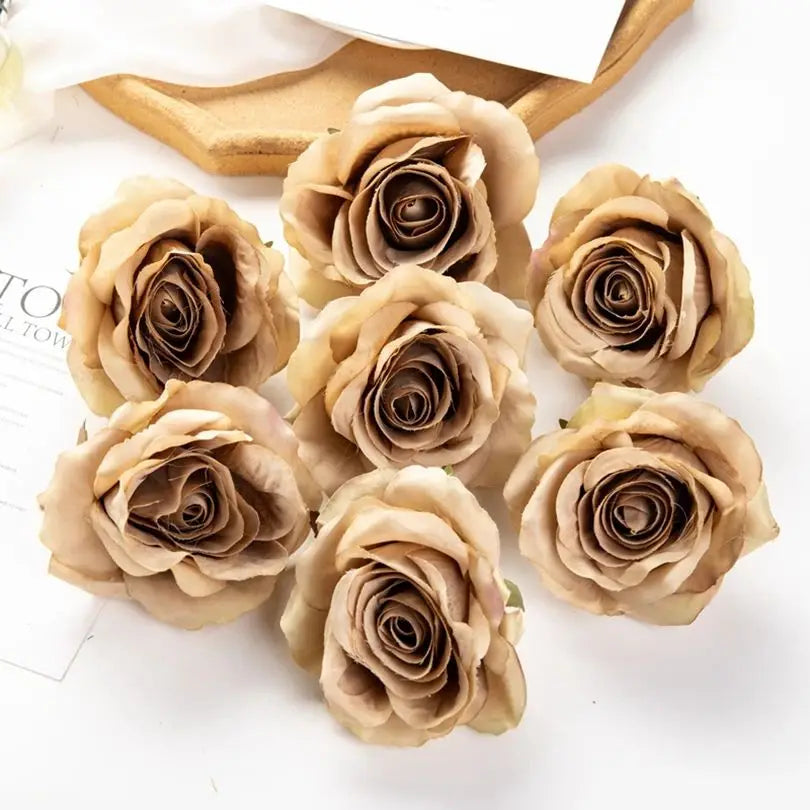 Elegant Silk Rose Heads