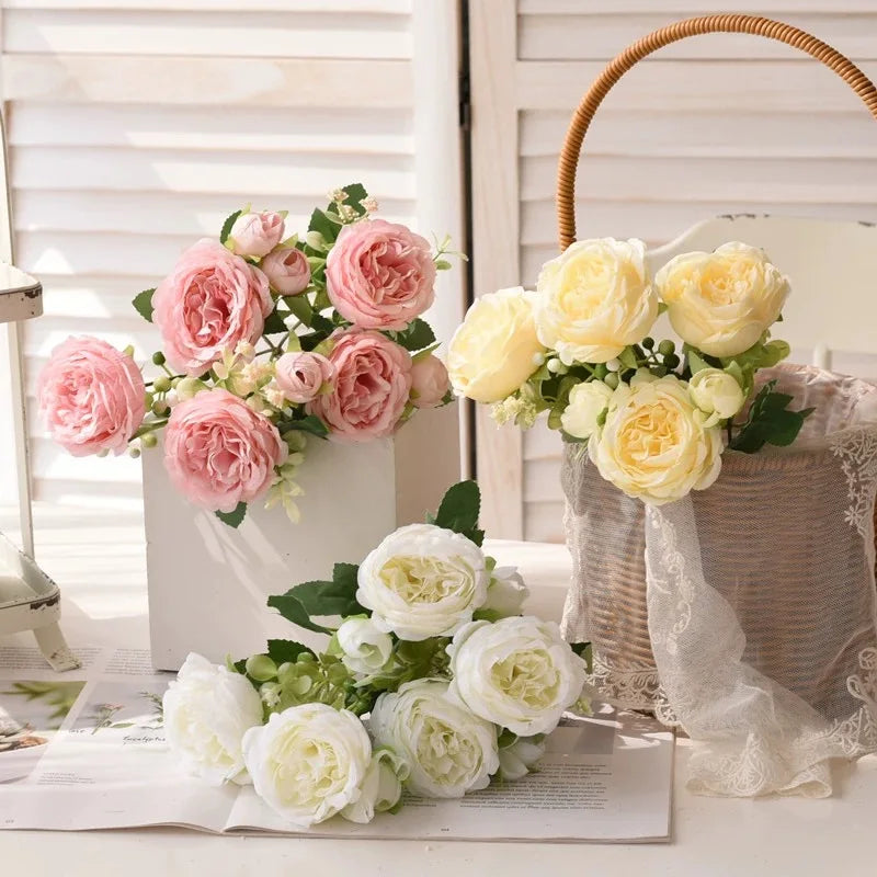 BlushBloom Peony Silk Bouquet