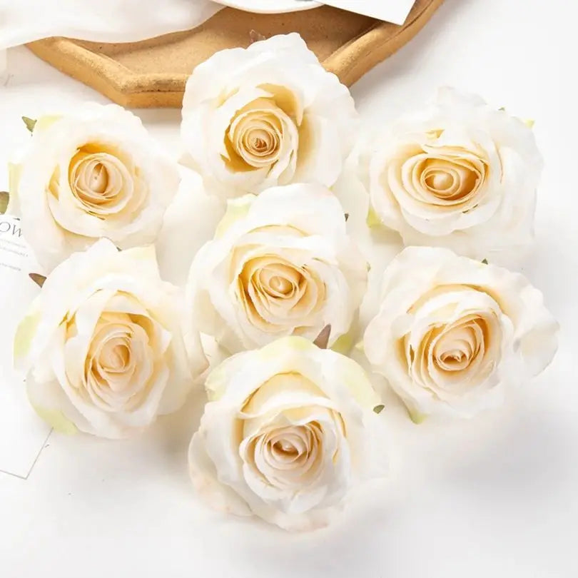 Elegant Silk Rose Heads