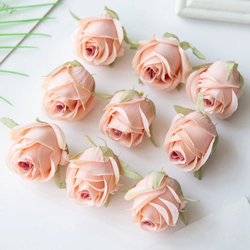 Elegant Silk Rose Heads