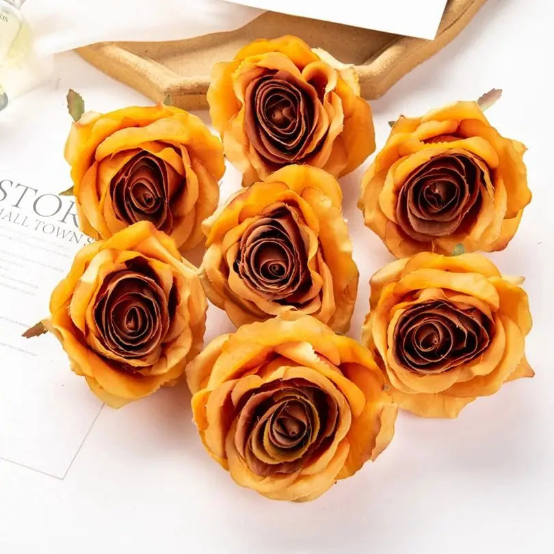 Elegant Silk Rose Heads