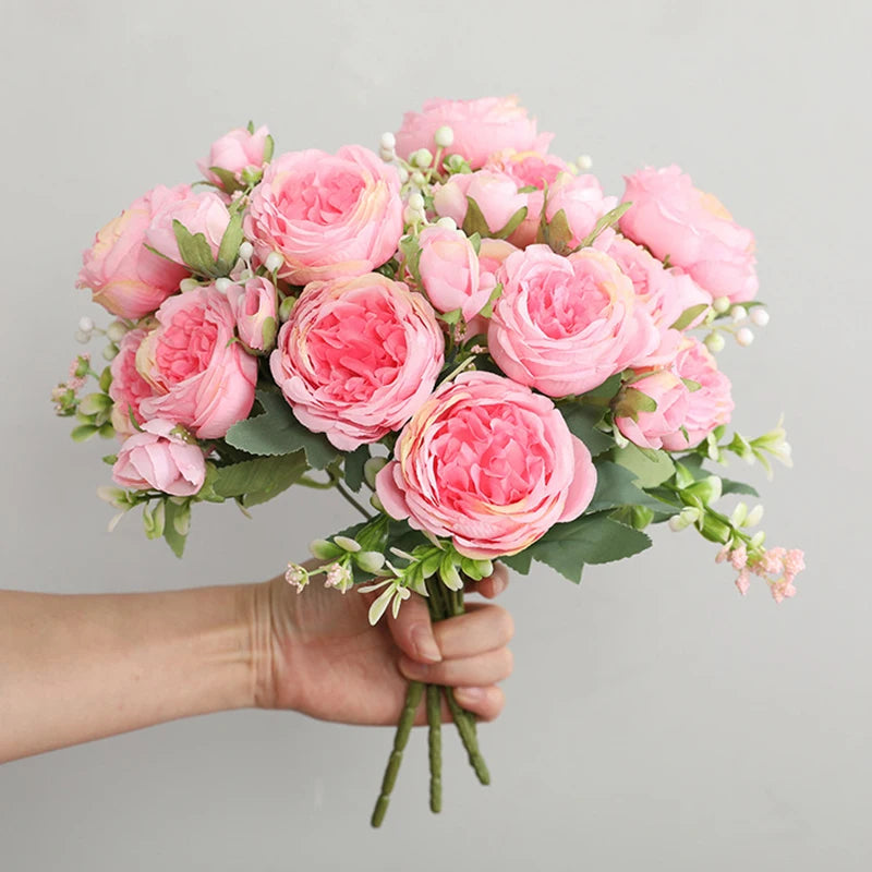 BlushBloom Peony Silk Bouquet