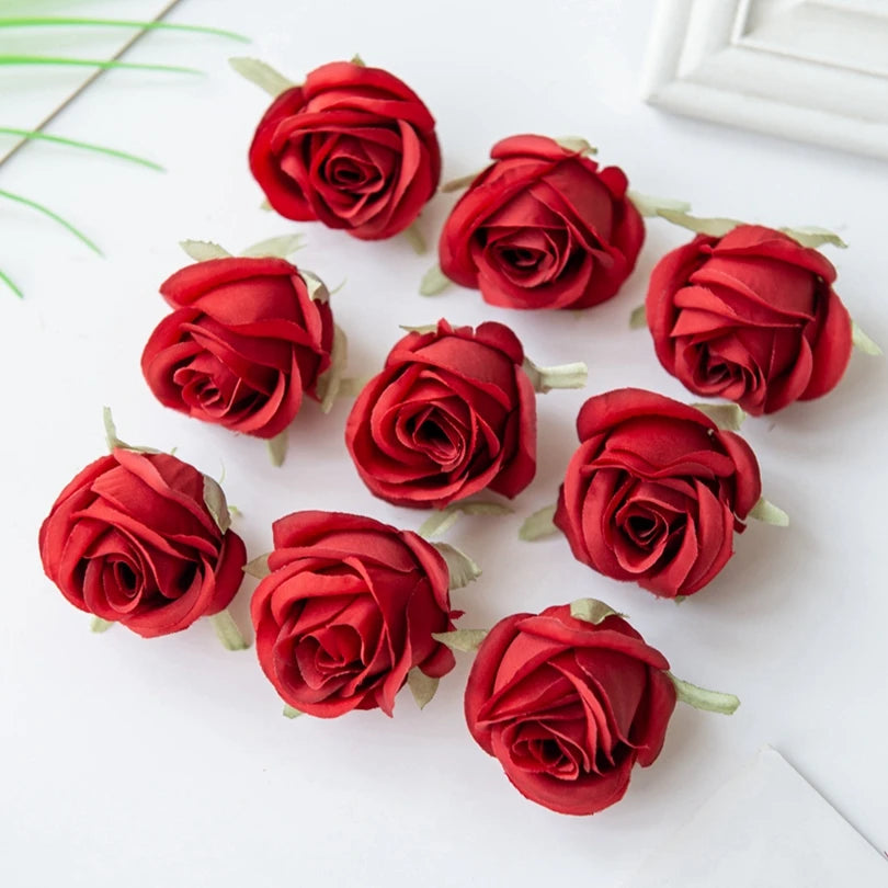 Elegant Silk Rose Heads