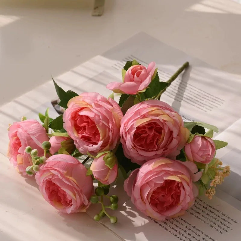 BlushBloom Peony Silk Bouquet